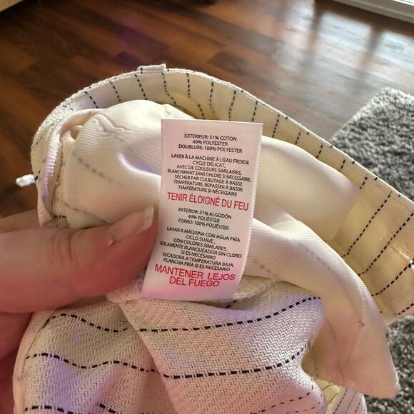 Jason Wu Ivory Pin-Striped Wide Leg Trouser Pants Womens Size 12 Resort Cotton - Picture 9 of 9